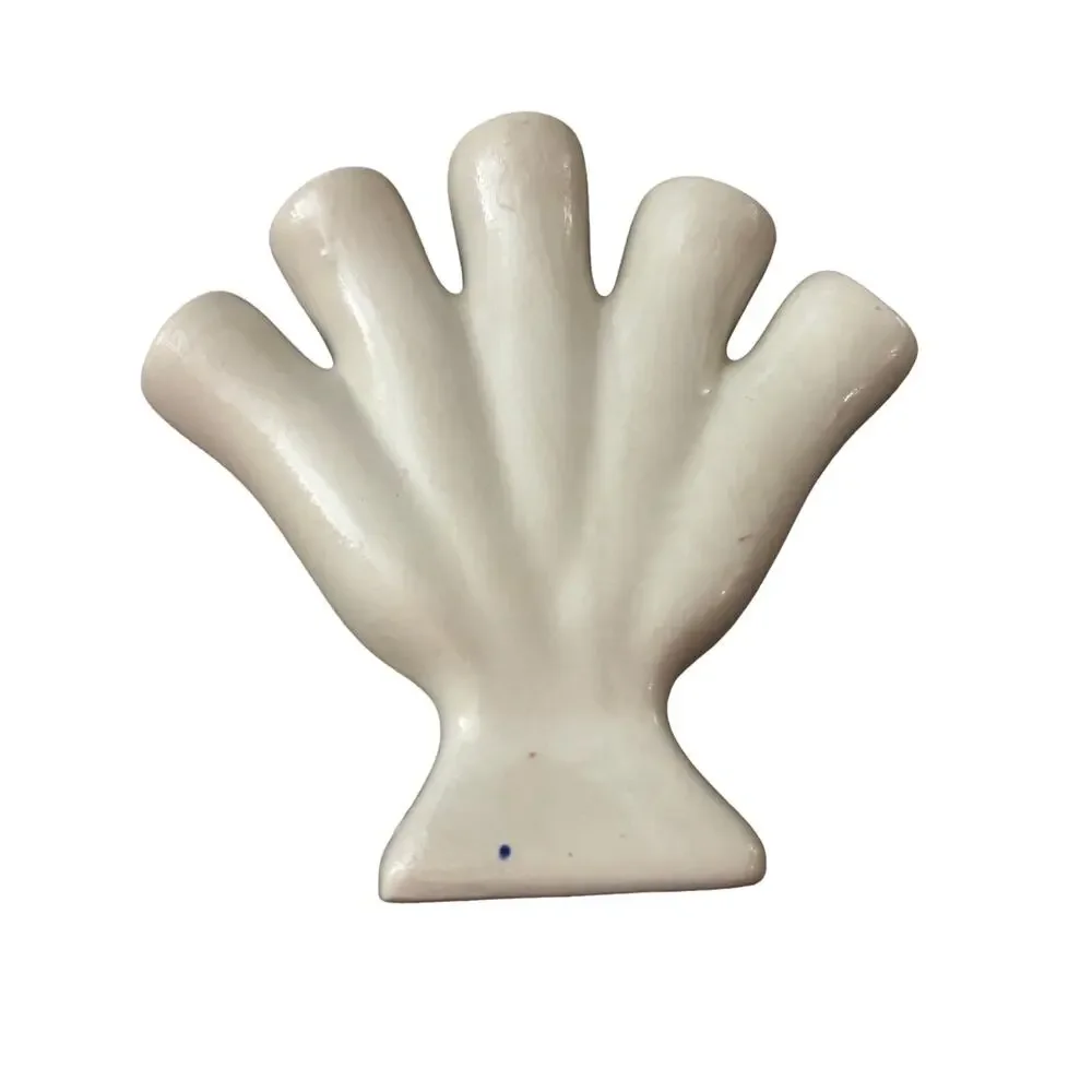 Stoneware 5 Finger Gray Blue Salt Glazed Pottery 6 1/2